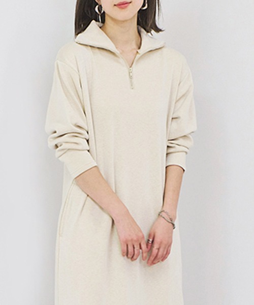 Fizz(フィズ)の「裏シャギーハーフジップワンピース(ワンピース・レディース・ブラック/モカ/ベージュ・M/L)」の13枚目の写真