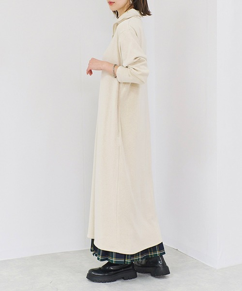 Fizz(フィズ)の「裏シャギーハーフジップワンピース(ワンピース・レディース・ブラック/モカ/ベージュ・M/L)」の12枚目の写真