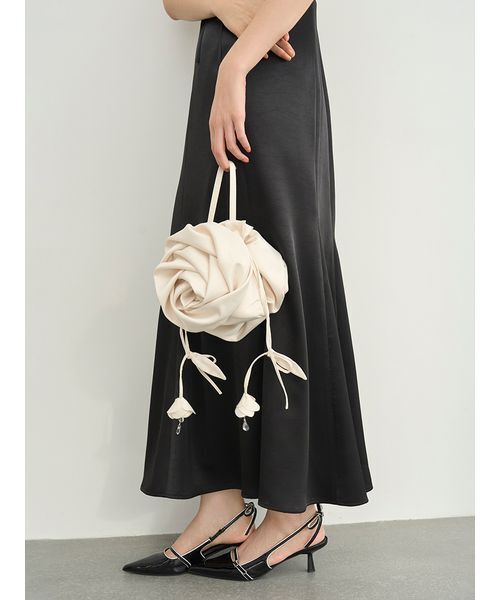 LILY BROWN（リリーブラウン）の「[L.B CANDY STOCK]3Dフラワーバッグ（ハンドバッグ・レディース・ブラック/ホワイト/ピンク・F）」の8枚目の写真