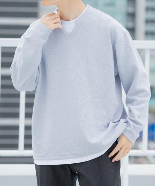 ITEMS URBANRESEARCH(アイテムズ アーバンリサーチ)の「フェイクレイヤード ジャカード スキッパー(Tシャツ/カットソー・メンズ・ブラック/グレー/ベージュ・MEDIUM/LARGE)」の5枚目の写真