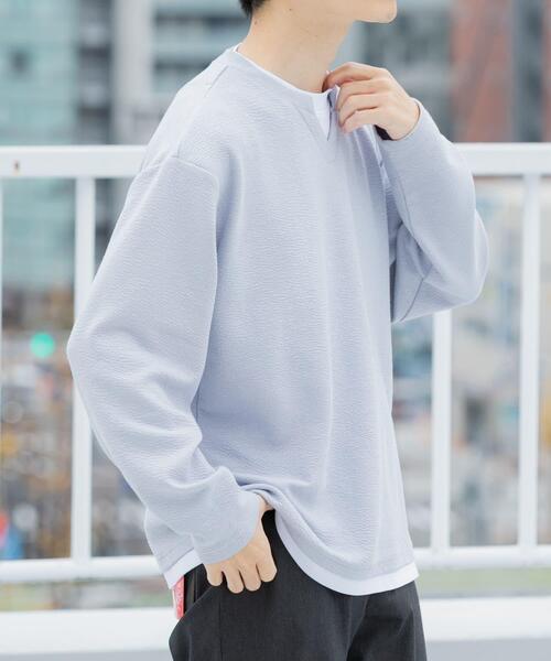 ITEMS URBANRESEARCH(アイテムズ アーバンリサーチ)の「フェイクレイヤード ジャカード スキッパー(Tシャツ/カットソー・メンズ・ブラック/グレー/ベージュ・MEDIUM/LARGE)」の6枚目の写真