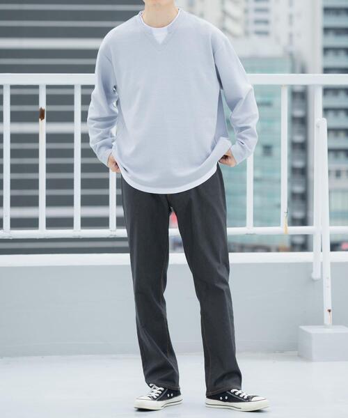 ITEMS URBANRESEARCH(アイテムズ アーバンリサーチ)の「フェイクレイヤード ジャカード スキッパー(Tシャツ/カットソー・メンズ・ブラック/グレー/ベージュ・MEDIUM/LARGE)」の7枚目の写真