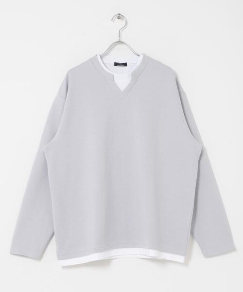 ITEMS URBANRESEARCH(アイテムズ アーバンリサーチ)の「フェイクレイヤード ジャカード スキッパー(Tシャツ/カットソー・メンズ・ブラック/グレー/ベージュ・MEDIUM/LARGE)」の8枚目の写真