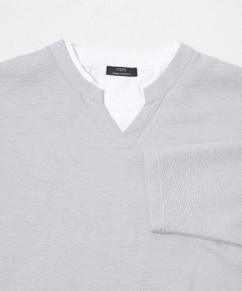 ITEMS URBANRESEARCH(アイテムズ アーバンリサーチ)の「フェイクレイヤード ジャカード スキッパー(Tシャツ/カットソー・メンズ・ブラック/グレー/ベージュ・MEDIUM/LARGE)」の9枚目の写真