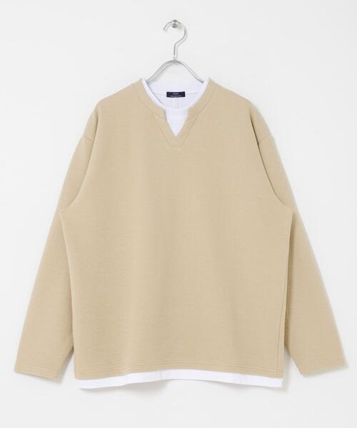 ITEMS URBANRESEARCH(アイテムズ アーバンリサーチ)の「フェイクレイヤード ジャカード スキッパー(Tシャツ/カットソー・メンズ・ブラック/グレー/ベージュ・MEDIUM/LARGE)」の12枚目の写真