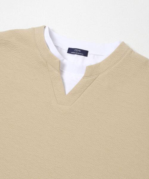 ITEMS URBANRESEARCH(アイテムズ アーバンリサーチ)の「フェイクレイヤード ジャカード スキッパー(Tシャツ/カットソー・メンズ・ブラック/グレー/ベージュ・MEDIUM/LARGE)」の13枚目の写真