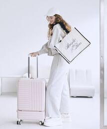 Maison de FLEUR（メゾンドフルール）の「ロゴ刺繍フリルハンドル帆布キャリーオンバッグ（トートバッグ）」