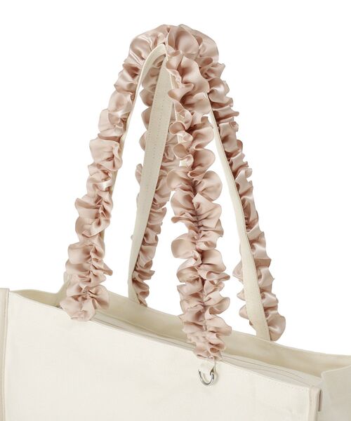 Maison de FLEUR（メゾンドフルール）の「ロゴ刺繍フリルハンドル帆布キャリーオンバッグ（トートバッグ・レディース・ピンク/ブラック・FREE）」の15枚目の写真