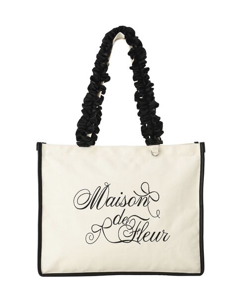 Maison de FLEUR（メゾンドフルール）の「ロゴ刺繍フリルハンドル帆布キャリーオンバッグ（トートバッグ・レディース・ピンク/ブラック・FREE）」の20枚目の写真