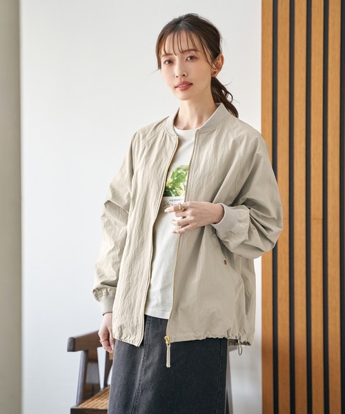 ikka(イッカ)の「ミドル丈リブブルゾン(ブルゾン・レディース・オフホワイト/チャコール/ブラウン系その他・M/L/S)」の13枚目の写真