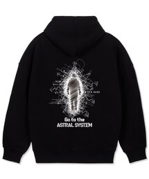アストラルシステム オーバーサイズ ワイドショルダー フードパーカー_ブラック