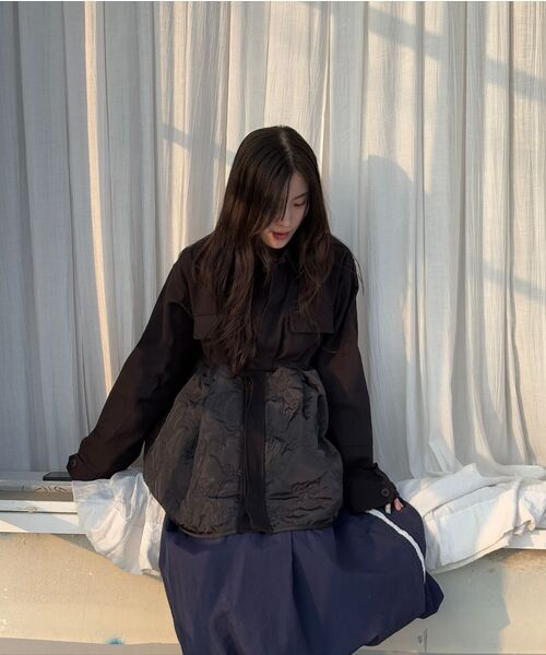 RONRON（ロンロン）の「LACE TRIM SMOKED PUMPKIN MIDI SKIRT NAVY（スカート・レディース・その他・FREE）」の8枚目の写真