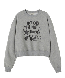 DANGLEDROP（ダングルドロップ）の「DGDP GOOD THING クロップマンツーマンメランジグレー（スウェット）」