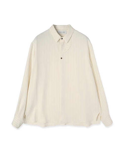 Stripe Double Cloth Chin Tab Long Sleeve Shirt（シャツ/ブラウス