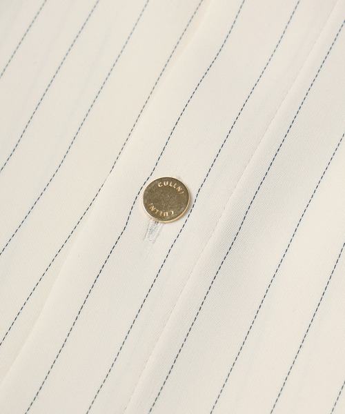 CULLNI（クルニ）の「Stripe Double Cloth Chin Tab Long Sleeve Shirt（シャツ/ブラウス・メンズ・ホワイト/ネイビー/ブラック・0/1/2）」の10枚目の写真