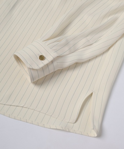 CULLNI（クルニ）の「Stripe Double Cloth Chin Tab Long Sleeve Shirt（シャツ/ブラウス・メンズ・ホワイト/ネイビー/ブラック・0/1/2）」の11枚目の写真