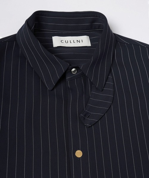 Stripe Double Cloth Chin Tab Long Sleeve Shirt（シャツ/ブラウス