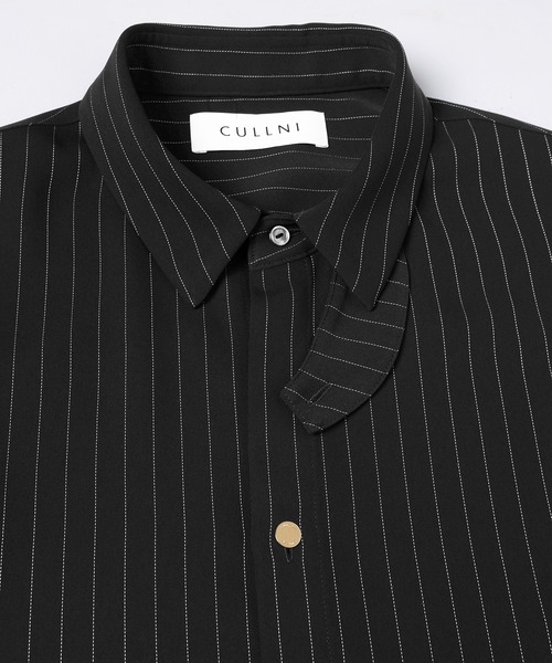 CULLNI（クルニ）の「Stripe Double Cloth Chin Tab Long Sleeve Shirt（シャツ/ブラウス・メンズ・ホワイト/ネイビー/ブラック・0/1/2）」の15枚目の写真