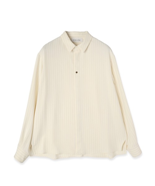 CULLNI（クルニ）の「Stripe Double Cloth Chin Tab Long Sleeve Shirt（シャツ/ブラウス・メンズ・ホワイト/ネイビー/ブラック・0/1/2）」の18枚目の写真