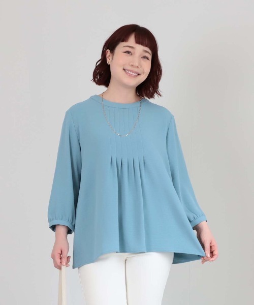 MB mint breeze(エムビーミントブリーズ)の「【L~6L 大きいサイズ】エステルビンテージフロントタックブラウス(シャツ/ブラウス・レディース・ブラック/クリーム/ブルー・LL/3L/4L/5L/6L/L)」の8枚目の写真
