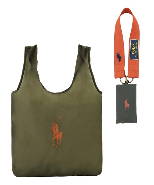 POLO RALPH LAUREN(ポロ ラルフ ローレン)の「カラビナベルト付き ポケッタブル 軽量 レインバッグM(ショルダーバッグ・レディース・サックスブルー/ライトグレー/カーキ/ネイビー/ベージュ・FREE)」の4枚目の写真