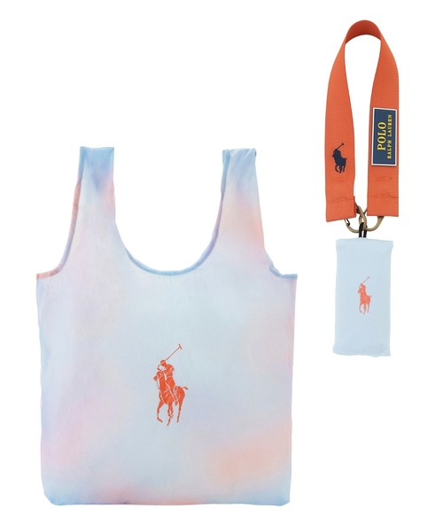 POLO RALPH LAUREN(ポロ ラルフ ローレン)の「カラビナベルト付き ポケッタブル 軽量 レインバッグM(ショルダーバッグ・レディース・サックスブルー/ライトグレー/カーキ/ネイビー/ベージュ・FREE)」の1枚目の写真