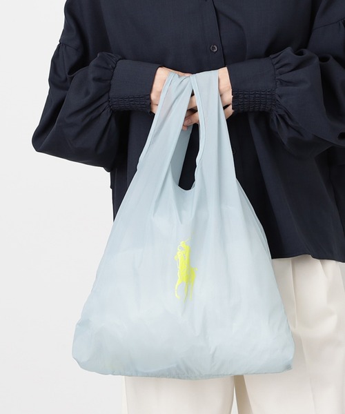 POLO RALPH LAUREN(ポロ ラルフ ローレン)の「カラビナベルト付き ポケッタブル 軽量 レインバッグM(ショルダーバッグ・レディース・サックスブルー/ライトグレー/カーキ/ネイビー/ベージュ・FREE)」の2枚目の写真
