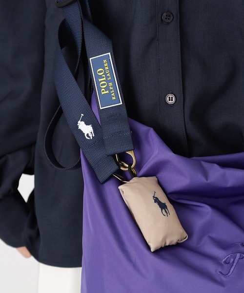 POLO RALPH LAUREN(ポロ ラルフ ローレン)の「カラビナベルト付き ポケッタブル 軽量 レインバッグM(ショルダーバッグ・レディース・サックスブルー/ライトグレー/カーキ/ネイビー/ベージュ・FREE)」の14枚目の写真