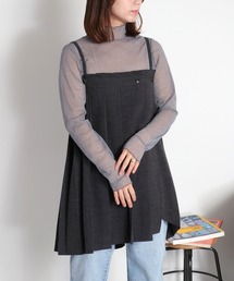 フリルハイネックシアーラメインナーカットソー