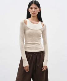EIGHTHMONTH（エイスマンス）の「レイヤードカットアウト リブトップス EM26s014【EIGHTHMONTH】（Tシャツ/カットソー）」