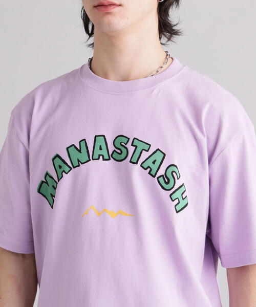 MANASTASH(マナスタッシュ)の「MANASTASH/マナスタッシュ/ODJ TEE LET'S GO!(Tシャツ/カットソー・メンズ・ホワイト/ラベンダー・L/M/S/XL)」の4枚目の写真