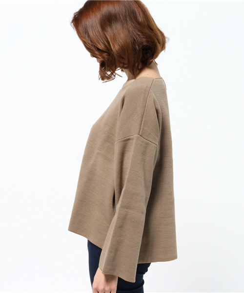 OUTLET（アウトレット）の「【WHO'S WHO gallery】58天竺ニット（ニット/セーター・レディース・ベージュ/カーキ・FREE）」の3枚目の写真