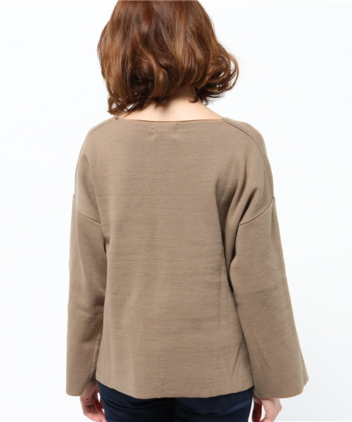 OUTLET（アウトレット）の「【WHO'S WHO gallery】58天竺ニット（ニット/セーター・レディース・ベージュ/カーキ・FREE）」の4枚目の写真