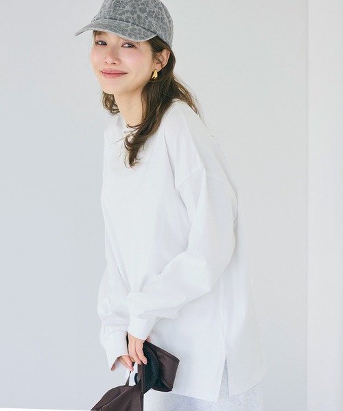 coca(coca)(コカ)の「コットンビッグシルエットTシャツ(Tシャツ/カットソー・レディース・ライトピンク/ブラック/ホワイト/オートミール・XL/L/M/S)」の2枚目の写真