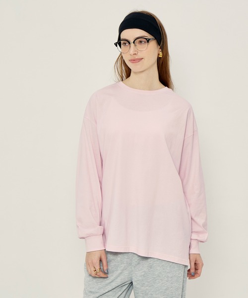 coca(coca)(コカ)の「コットンビッグシルエットTシャツ(Tシャツ/カットソー・レディース・ライトピンク/ブラック/ホワイト/オートミール・XL/L/M/S)」の20枚目の写真