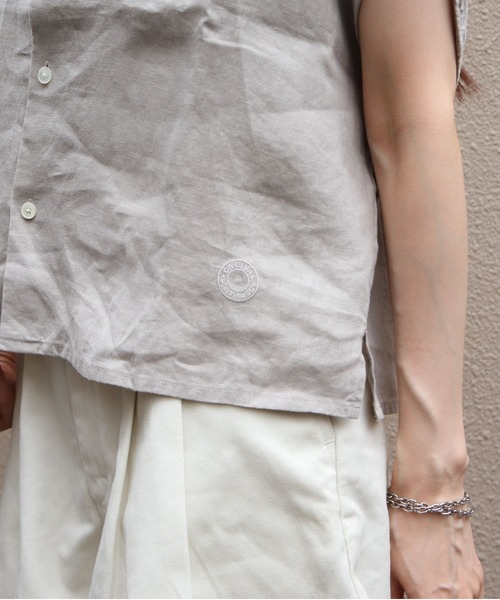 ORCIVAL(オーシバル)の「ORCIVAL/オーシバル リネンスリーブレスシャツ LINEN SLEEVELESS SHIRT OR-B0360 YLM(シャツ/ブラウス・レディース・チャコールグレー/ライトグレー/イエロー・1)」の5枚目の写真