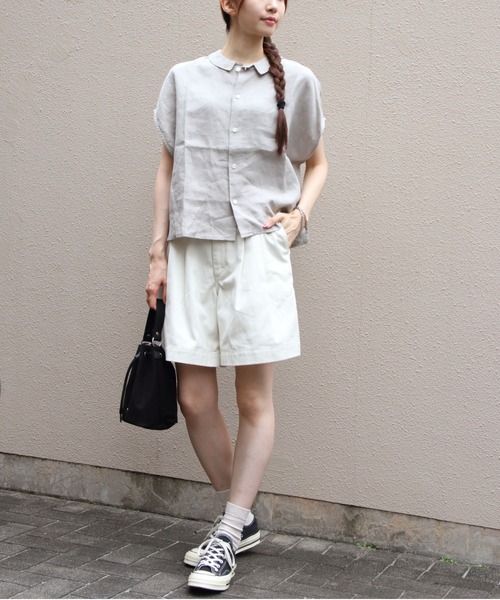 ORCIVAL(オーシバル)の「ORCIVAL/オーシバル リネンスリーブレスシャツ LINEN SLEEVELESS SHIRT OR-B0360 YLM(シャツ/ブラウス・レディース・チャコールグレー/ライトグレー/イエロー・1)」の9枚目の写真