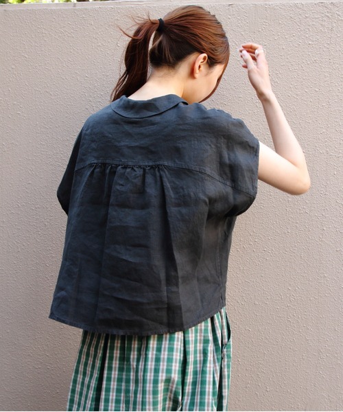 ORCIVAL(オーシバル)の「ORCIVAL/オーシバル リネンスリーブレスシャツ LINEN SLEEVELESS SHIRT OR-B0360 YLM(シャツ/ブラウス・レディース・チャコールグレー/ライトグレー/イエロー・1)」の14枚目の写真
