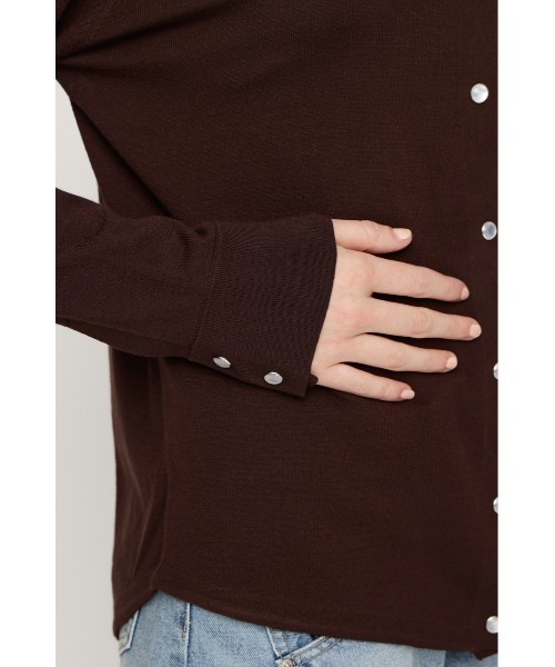 SLY(スライ)の「WESTERN STUDS KNIT SHIRT ウェスタンスタッズニットシャツ 春服(ニット/セーター・レディース・ブラック/ブラウン・FREE)」の13枚目の写真