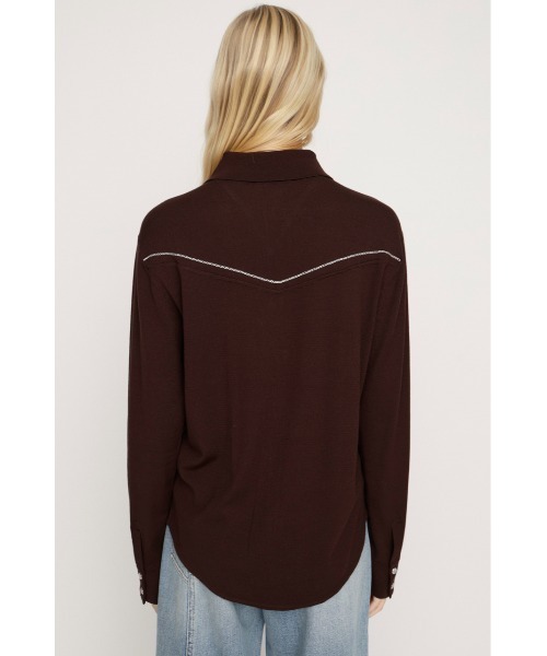 SLY(スライ)の「WESTERN STUDS KNIT SHIRT ウェスタンスタッズニットシャツ 春服(ニット/セーター・レディース・ブラック/ブラウン・FREE)」の11枚目の写真
