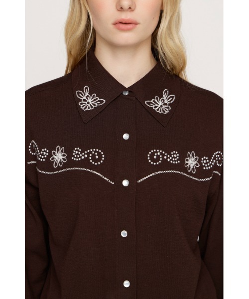 WESTERN STUDS KNIT SHIRT ウェスタンスタッズニットシャツ 春服