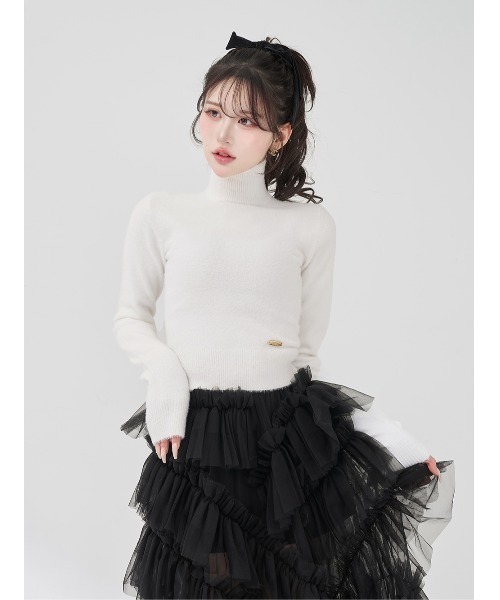 Hineck shaggy knit top (топ‑джемпер)