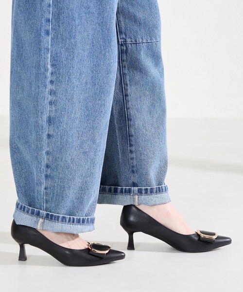 ORiental TRaffic(オリエンタルトラフィック)の「2026春夏新作変形 リボン モチーフ ヒール パンプス /61117(パンプス・レディース・ピンク/グレー/ブラック・34/35/36/37/38/39/40/41/42)」の6枚目の写真