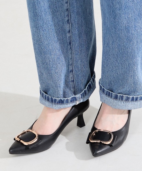 ORiental TRaffic(オリエンタルトラフィック)の「2026春夏新作変形 リボン モチーフ ヒール パンプス /61117(パンプス・レディース・ピンク/グレー/ブラック・34/35/36/37/38/39/40/41/42)」の7枚目の写真