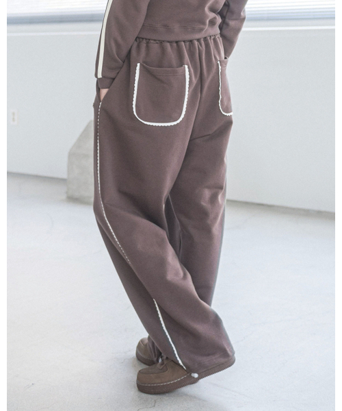 HAVISM（ヘビズム）の「ROSE LACE SWEATPANTS(BROWN)（スウェットパンツ・レディース・その他・ONE SIZE）」の2枚目の写真