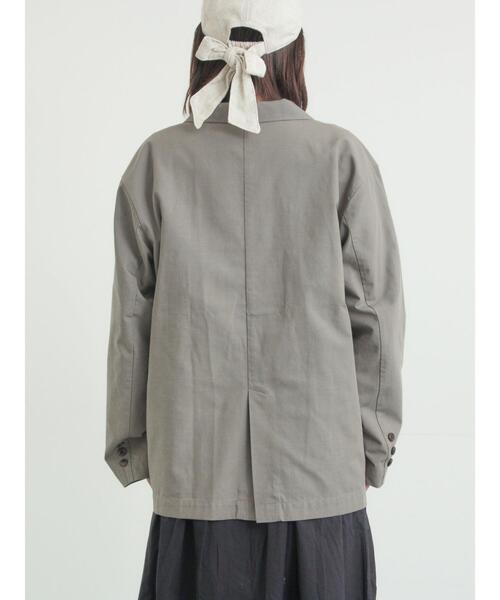 Samansa Mos2（サマンサ モスモス）の「ダブルテーラードジャケット（ノーカラージャケット・レディース・ライトベージュ/ベージュ/グレー・F）」の16枚目の写真