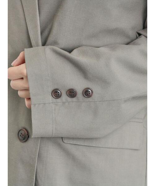 Samansa Mos2（サマンサ モスモス）の「ダブルテーラードジャケット（ノーカラージャケット・レディース・ライトベージュ/ベージュ/グレー・F）」の19枚目の写真
