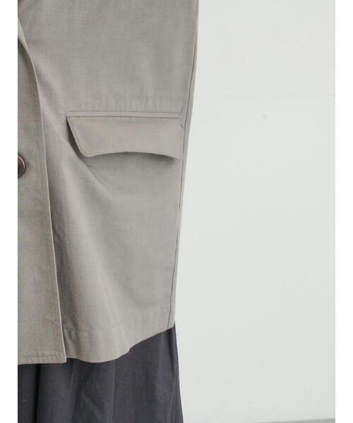 Samansa Mos2（サマンサ モスモス）の「ダブルテーラードジャケット（ノーカラージャケット・レディース・ライトベージュ/ベージュ/グレー・F）」の21枚目の写真