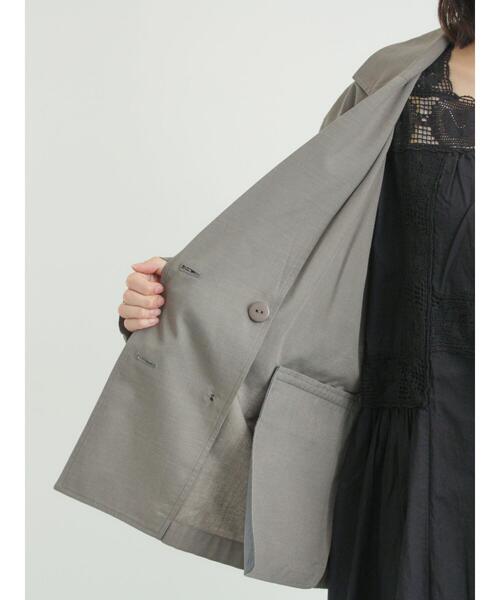 Samansa Mos2（サマンサ モスモス）の「ダブルテーラードジャケット（ノーカラージャケット・レディース・ライトベージュ/ベージュ/グレー・F）」の6枚目の写真