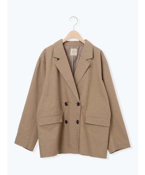 Samansa Mos2（サマンサ モスモス）の「ダブルテーラードジャケット（ノーカラージャケット・レディース・ライトベージュ/ベージュ/グレー・F）」の7枚目の写真